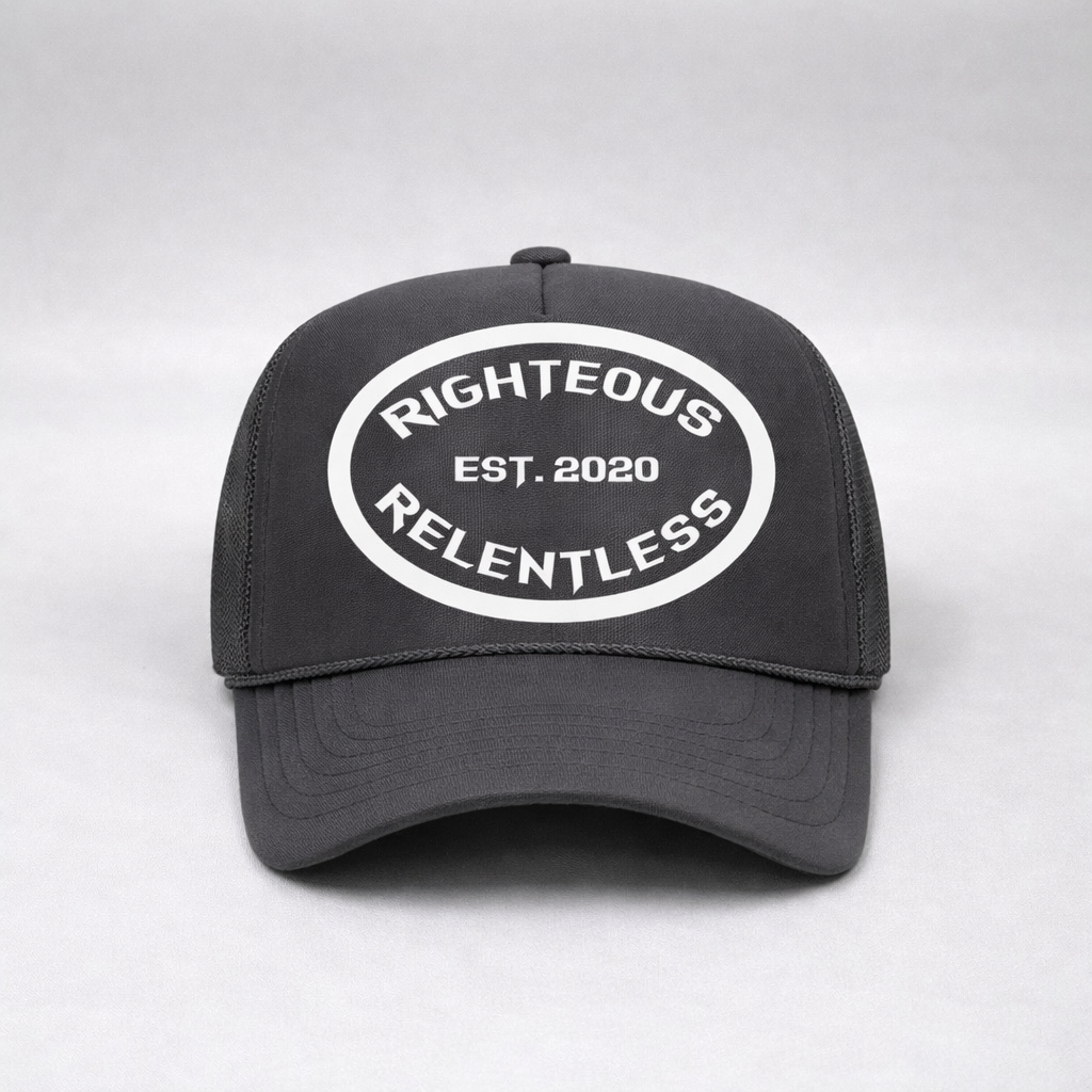 Righteous Relentless Trucker Hat (Charcoal Gray)