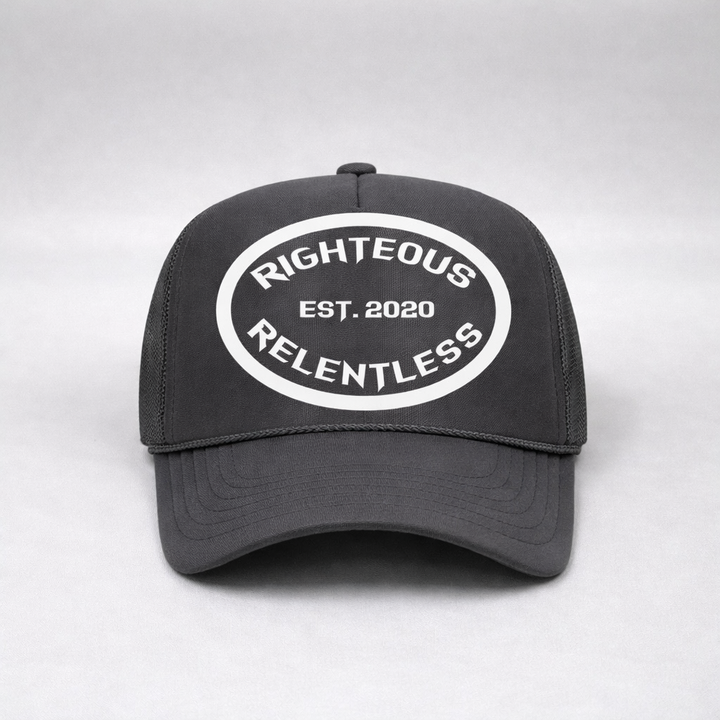 Righteous Relentless Trucker Hat (Charcoal Gray)