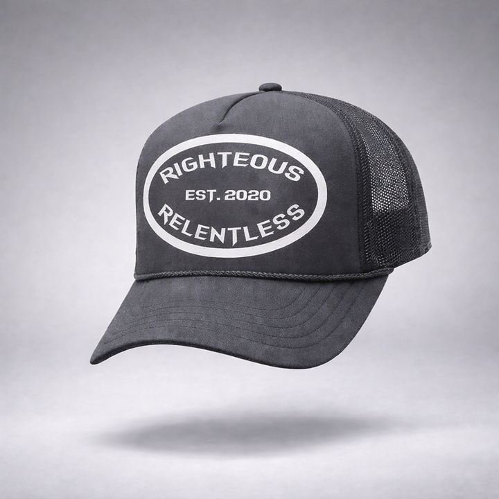 Righteous Relentless Trucker Hat (Charcoal Gray)